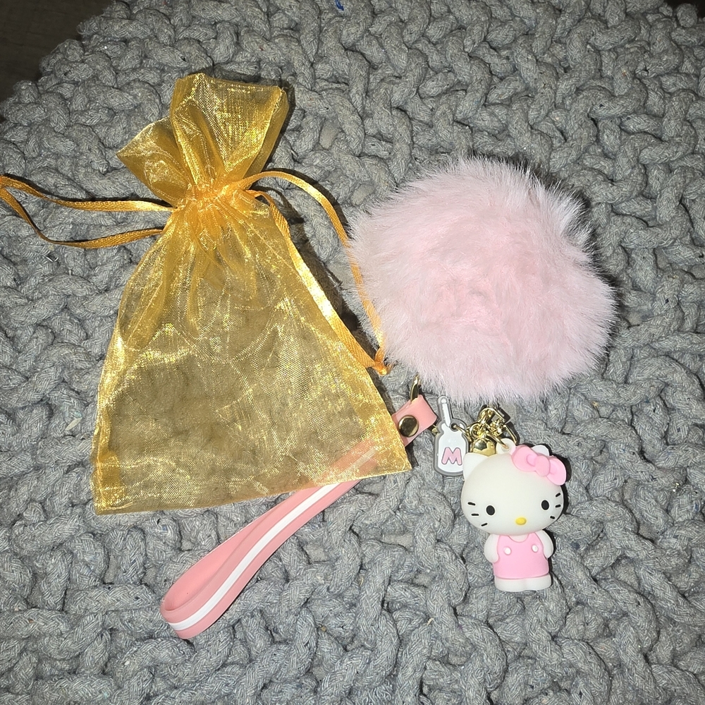 Hello Kitty Pink Pom Pom Keychain